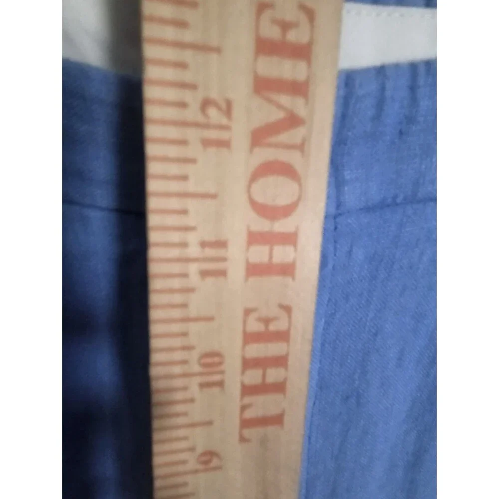Vtg Polo Ralph Lauren Pants Mens 38x29 (38×32 Tag) Blue Linen Pleated Cuffed